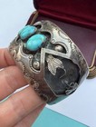 Vintage Wilbur Musket Navajo Sterling Silver turquoise Watch Cuff