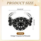 Vintage Turquoise Cuff Bracelet For Women Black Gemstone Bangle