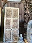 Vintage Carved Door Floral Limewash Rustic Farmhouse Architectural Barn Door 84