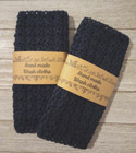 Handmade Crochet Spa Face Wash Cloth Bath Cotton Reusable Midnight Blue 2pc