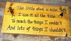 Handcrafted Wooden Step Stool With Humorous Inspirational Poem Decor