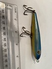 Vintage Pflueger Famos Baits  5419    blue Mullet    Wooden Fishing Lure 