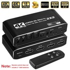 4k Hdmi Matrix Switcher 2x2 1080p 3d 2 In 2 Out Switch Splitter Video Processor