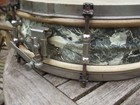 Antique 1930 s Nickel Snare Drum 13 5  Wood Rings