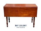 Antique Cherry Drop Leaf Dining Table   Farmhouse Table