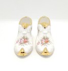 Vintage Pair Of Paragon Bone China  victoriana Rose  Ornamental Shoes