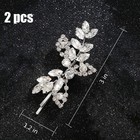 2 Pieces Rhinestone Bridal Hair Pins Leaf Bridal Wedding Hair Pins Crystal Ha   