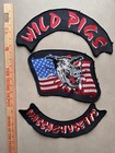 Wild Pigs Mc Embroidered American Flag Motorcycle Club Patch Set Le Mc