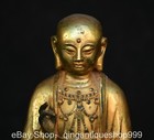 8  Old Chinese Buddhism Copper Gilt Ksitigarbha Boddhisattva Buddha Statue