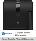 Gp Pro Black Push Paddle Roll Paper Towel Dispenser  Model 54338a
