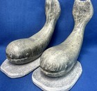 Vtg Inuit Style Soapstone Whale Carvings Pair Signed Dimu Dietrich Muckenheim 