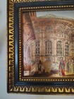 Antique Oriental Street Scene Painted Engraving