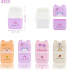 8 Pcs Cute Erasers For Kids  48 X 31 X 15mm  Apricot  Pink  Purple  Orange 