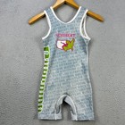 Blue Chip Wrestling Singlet Shorts Boys Large Youth Blue Graphic Print Costume