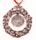 Indiana Metal Craft Iu Hoosiers Block Iu Wreath Pewter Christmas Ornament Usa