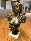 Antique Decorative Art French Nouveau Bust statue Marble Base 