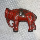 Antique Original Label   Paint Arcade Cast Iron Bank Small Elephant Scarce 1900s