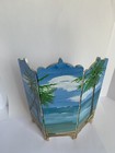 Hand Painted Wood Screen Room Divider 1 12 Scale Dollhouse Miniature Beach Palm