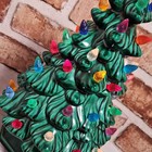 Vintage Holland Mold Ceramic Christmas Tree 11 5    Lighted Green Multi-color Mcm