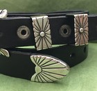 Vintage Native Hand Stamped Sterling Silver Complete 4 Pc Ranger Belt Buckle Set