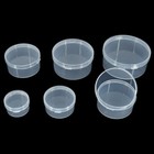 Round Clear Lidded Small Plastic Box Home Organizer Jewelry Beads Storage Boxes