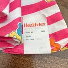 Vintage Health-tex Toddler Girls 2t Pink White Stripe Flower Belted Shirt Dress