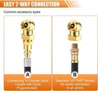 2pcs Closed Air Chuck  1 4  Fnpt Portable Closed Flow Tire Chuck Inflator Nozzle