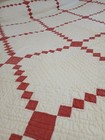  Vintage Red   White Irish Chain Quilt - Early 1900s