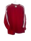 Vtg Adidas Shirt Crew Neck Long Sleeve 3 Stripes Red Men   s Size Large