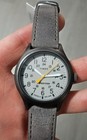 Timex Expedition Men   s Quartz Analog Watch Gray Dial Gray Leather Strap Date 50m