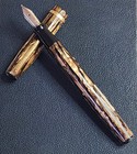 Vtg Wearever Deluxe 100 Celluloid Fountain Pen Copper Pearl Double Jeweled 40 s