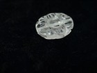 Vintage Carved Chinese Bead Clear Quartz Rock Crystal Flower Oval 20mm X 15mm