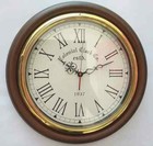Antique Wooden 16 Inch Finish Brass Wall Clock 1937 London Home D  cor Item 