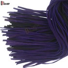 Real Cowhide Suede Leather Flogger 50 Falls Purple Black Heavy Thuddy Whip