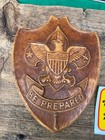 Vintage Boy Scouts Be Prepared Display Wall Plaque And 50 Miler Decal