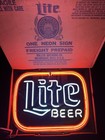 Vintage 1987 Miller Lite Beer Neon Light Bar Sign   Authentic Usa - New In Box  