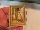 Vintage Miniature Dollhouse Framed Artwork Print Of A Girl  1 12 Scale