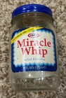 Vintage Miracle Whip Jar Empty Small 16 Ounce 