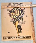 Sailor Jerry Patriotic Girl Spiced Rum Bald Eagle Alcohol Ad Poster 24 x18    New