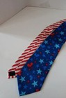 Mickey Mouse Patriotic 100  Silk Tie Disney Park Patriot Star Red White Blue Usa