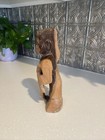 Vintage Hand Carved Wood Carving Old Women Haitian Folk Art Sculpture Statue