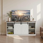 65  Tv Stand Farmhouse Entertainment Center W  Storage Cabinet Sliding Barn Door
