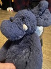 Plush Jellycat London Medium Bashful Elephant Stuffed Animal Soft Navy Blue 12 