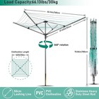 Umbrella Clothesline Drying Rack Adjustable Height Rotary Outdoor 165ft