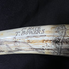 Vtg Reproduction Scrimshaw Walrus Tusk Resin Realistic Maritime 22  Replica