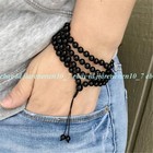 6 8 10mm Black Agate Tibet Buddhist 108 Prayer Beads Mala Necklace Bracelet