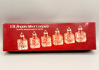 Fb Rogers Silver Co Set Of 6 Mini Salt   Pepper Shakers Vintage Crystal Glass
