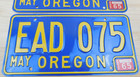 Vintage Original 1965 Oregon License Plate Set pair Tag   Ead 075