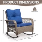 1-2pcs In outdoor Wicker Patio Rattan All-weather Rocker Chairs With Cushions