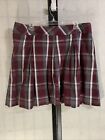 Becky Thatcher Girls Skirt 20 5 - Uniform School Skirt Plaid Maroon Pleated